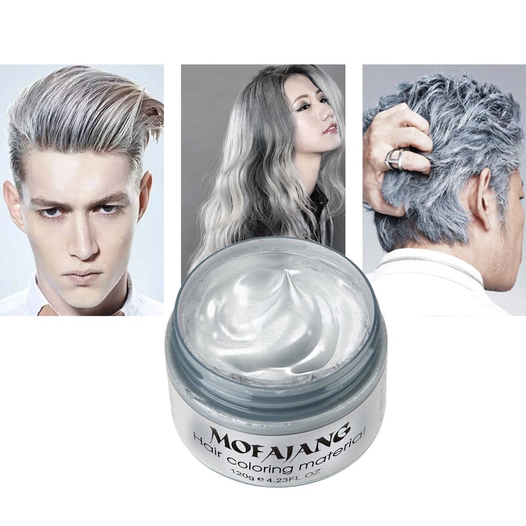 Mofajang Temporary Colour Hair Wax Japan Silver Ash Color 120g (Grey