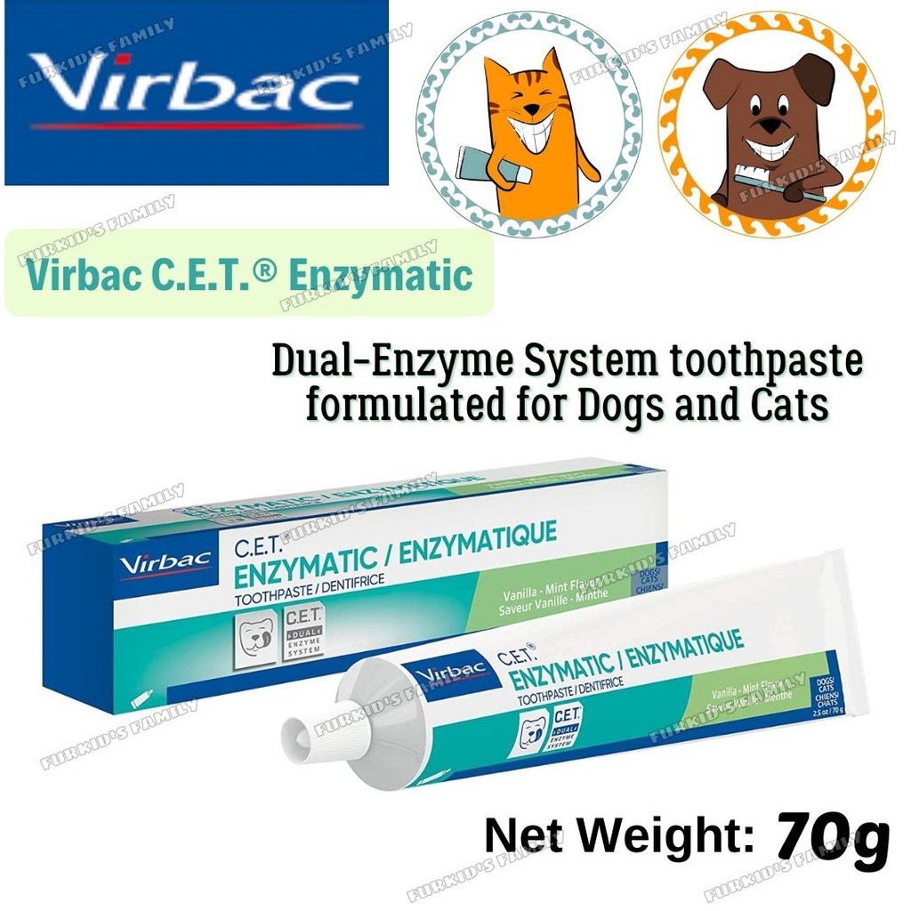 Virbac C.E.T Enzymatic Pet Toothpaste For Dogs & Cats 70g Vanilla