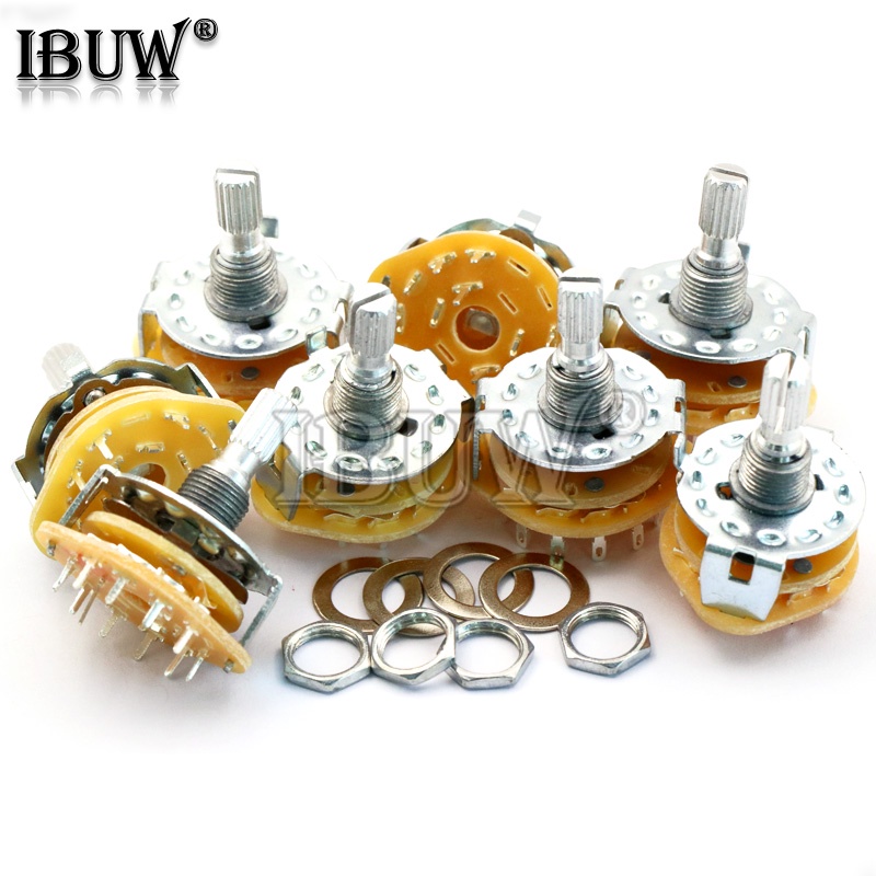 2PCS RS25 Band switch 2P4T 2P5T 2P6T 3P3T 3P4T Mount Rotary Switch