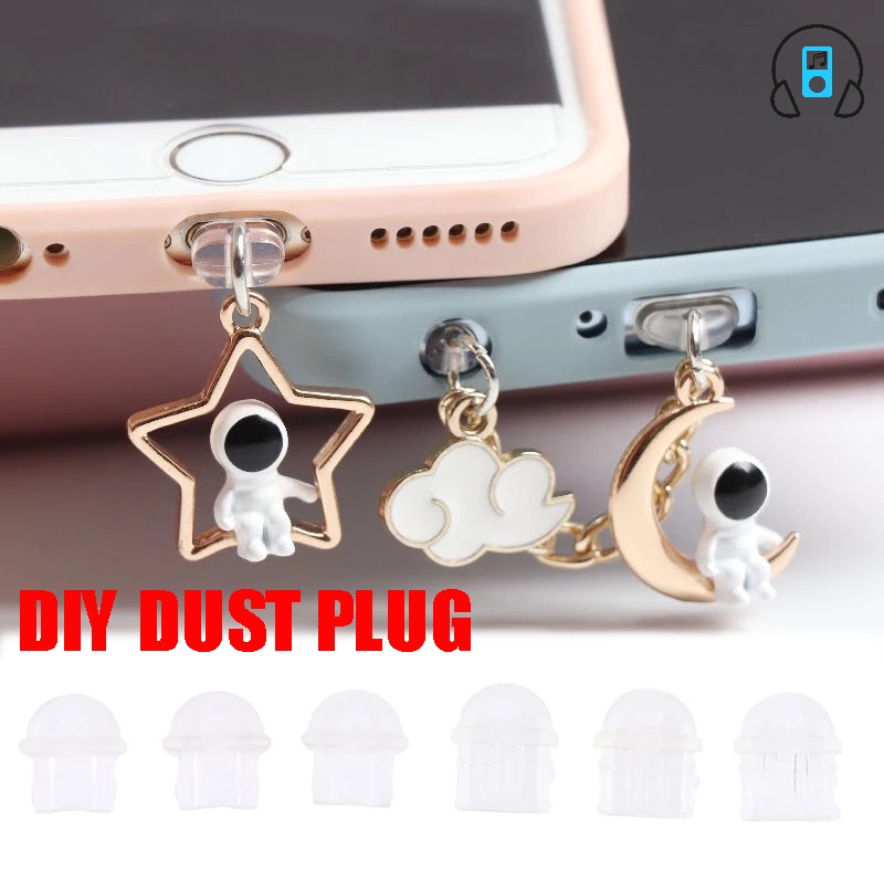 Universal Phone Dust Plug Cute Charging Port / Transparent USB Type C
