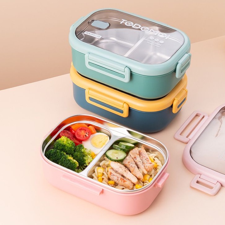 TEDEMEI Stainless Steel Lunch Box Food Storage Container Portable Lunch