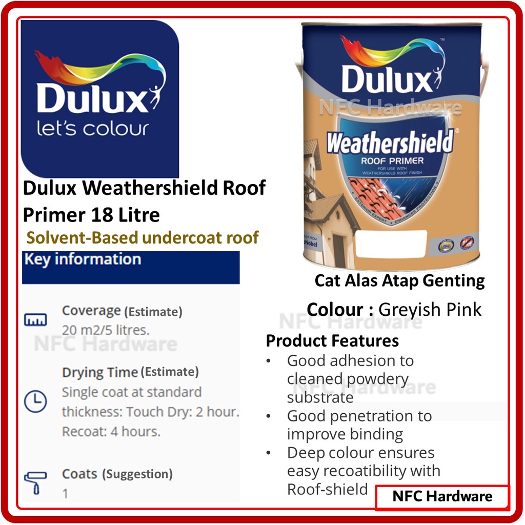 DULUX Weathershield Roof Primer 18 Litre Shopee Malaysia