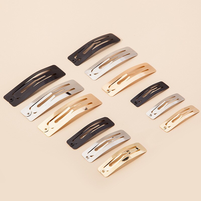 10Pcs Square Metal Kid DIY Silver Hair Clips Girls Girl Hair Clip Claw