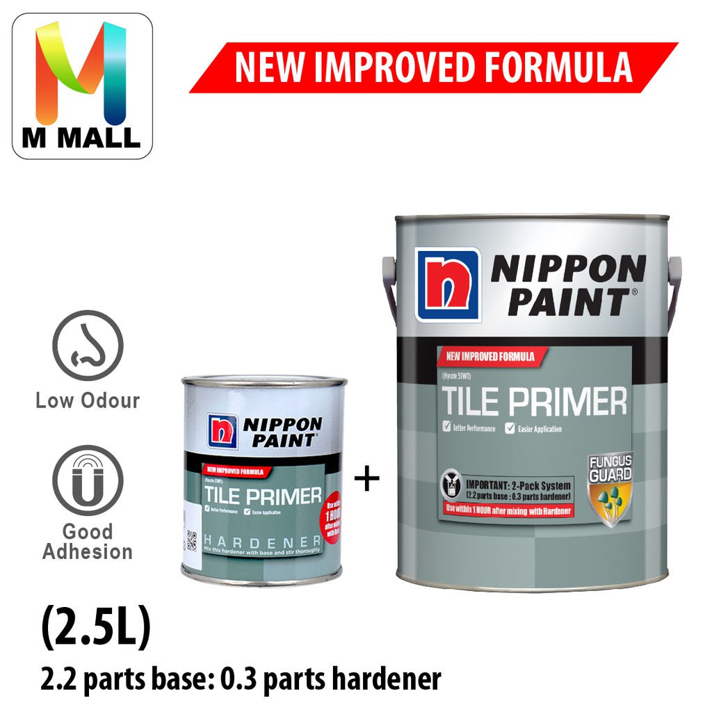 NIPPON Paint TILE PRIMER NEW IMPROVED FORMULA & HARDENER for Tiles 2.5L Shopee Malaysia