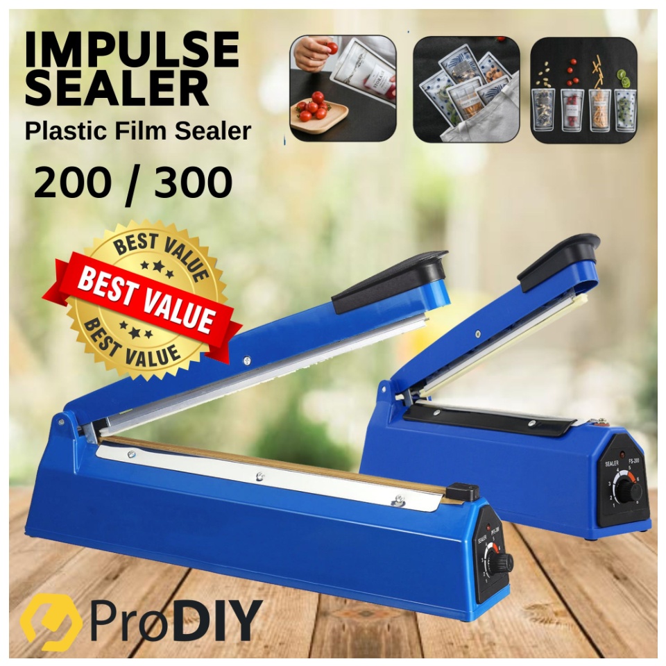 Seal Impulse Film Sealer Packaging Plastic Bungkus Kedap 200mm ( 8 Inch