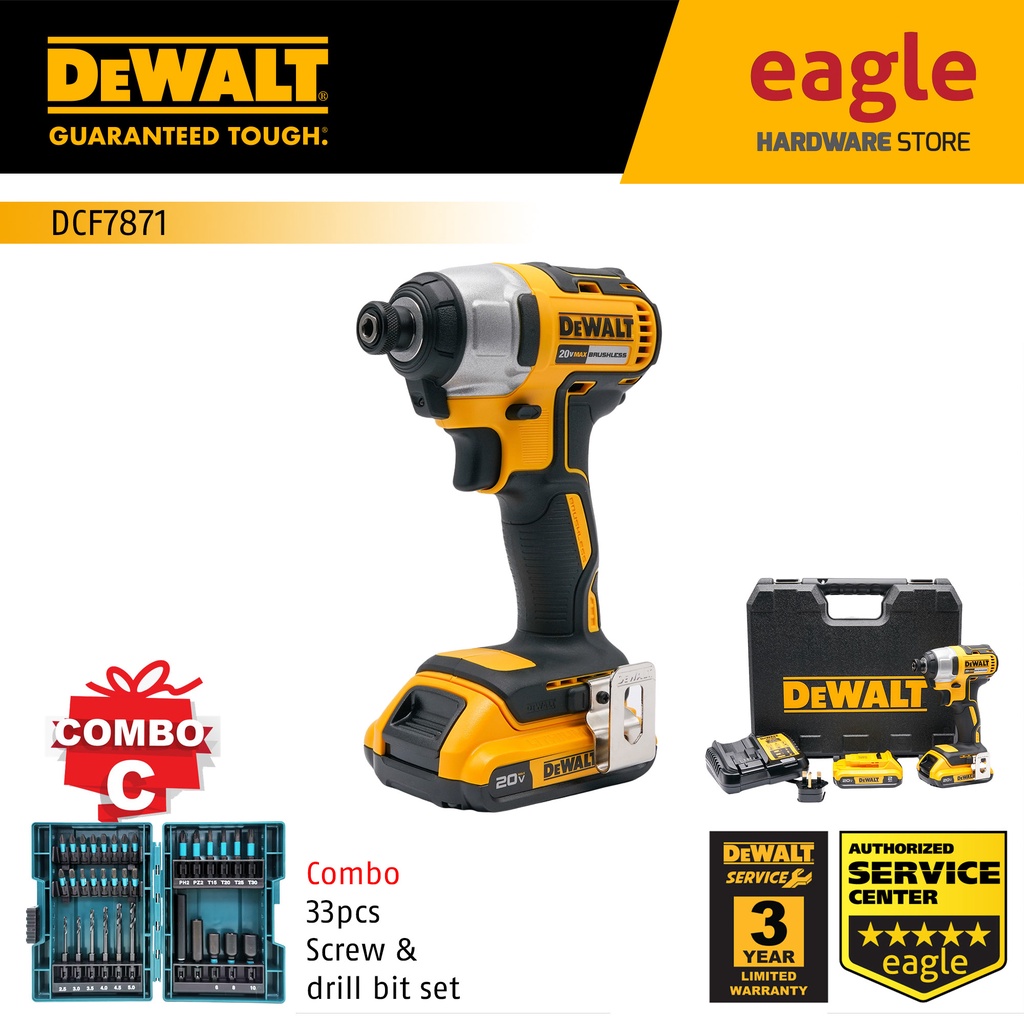 Dewalt DCF7871D2B1 6.35mm ( 1/4" ) 20V Brushless Cordless Impact