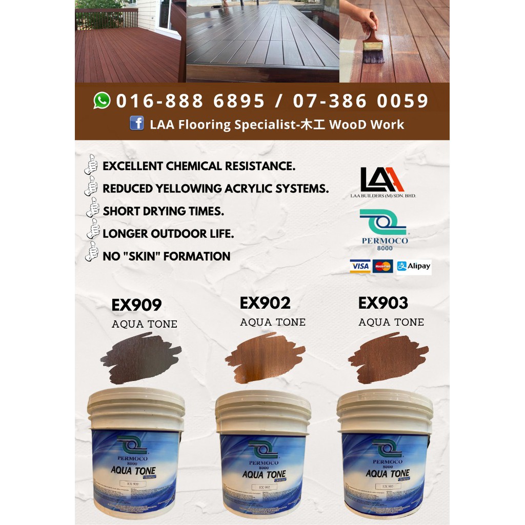 Water Based Coatings For Outdoor Decking AQUA TONE PERMOCO 8000