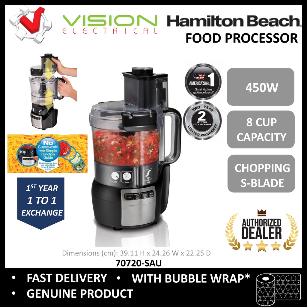 Hamilton Beach 70720SAU Stack & Snap™ Big Mouth Food Processor