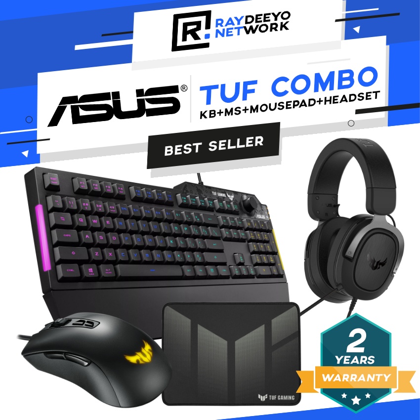 Asus TUF Gaming K1 RGB Gaming Keyboard / TUF M3 Gaming Mouse / TUF H3 Headset / TUF P1 Mousepad