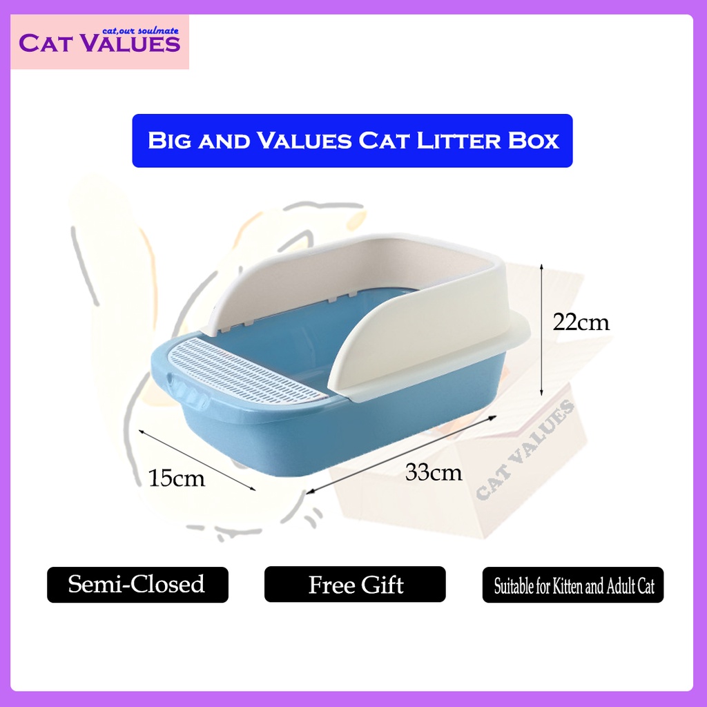 Cat Litter Box semiclosed big & costeffective Bekas Pasir Kucing