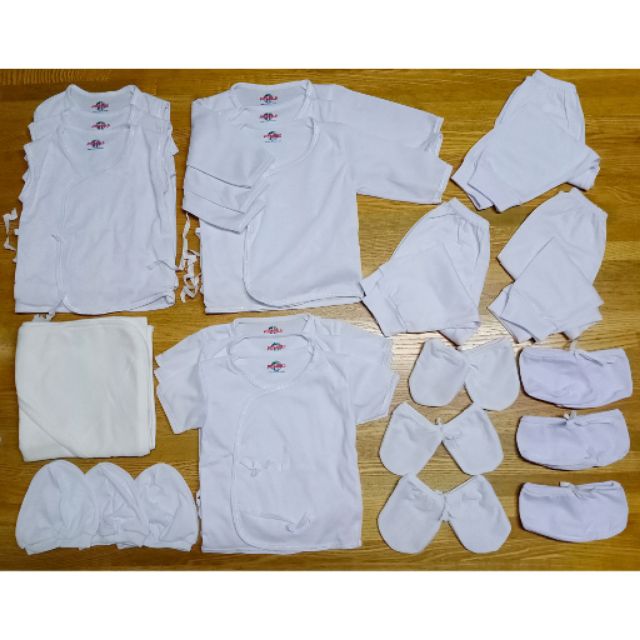 22pcs 04mo NewBorn Clothes Package ALL WHITE Baby needs