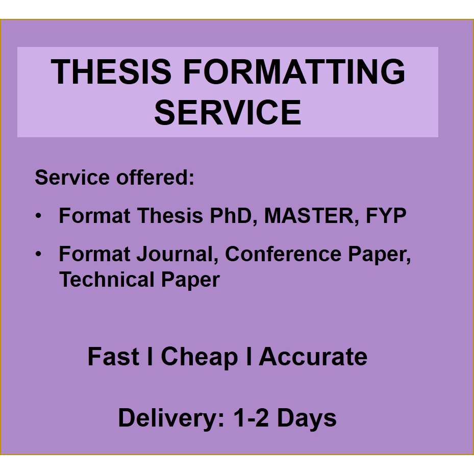 Thesis /Report Formatting Service [24/7] Shopee Malaysia