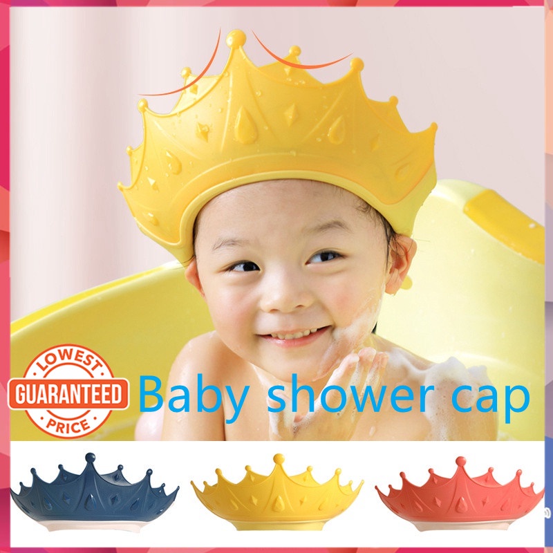 Adjustable Baby Shower Cap Crown Shape Hair Cut Cap Baby Wash Hair