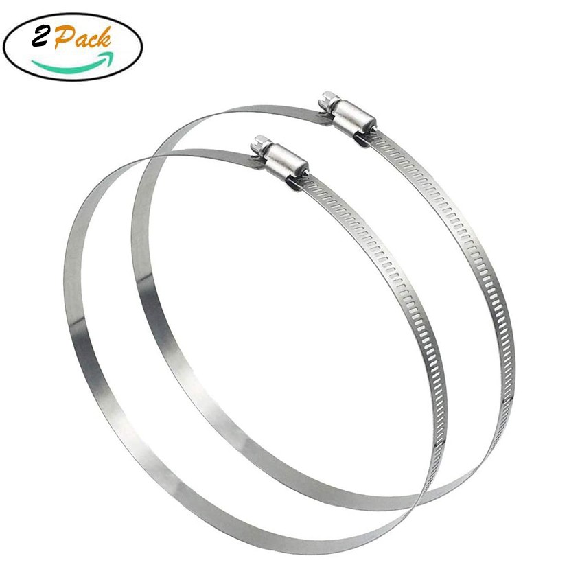 Litgrow 2 Pieces Stainless Steel Hose clamp,8 inch Large Size Hose