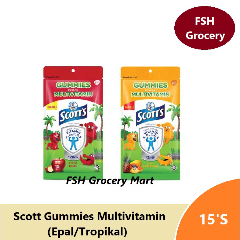 Scott's Multivitamin Gummies 15's (Tropical / Apple) Shopee Malaysia