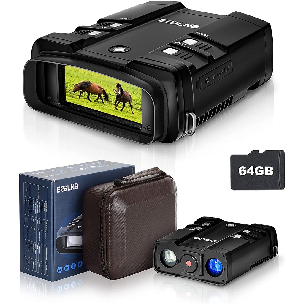 ESSLNB Night Vision Binoculars 1080P 5W Infrared 4” Viewing Screen