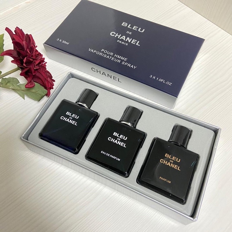 Bleu de Chanel Perfume Gift Set/Travel Size (3 x 30ml) for Men EDP/EDT