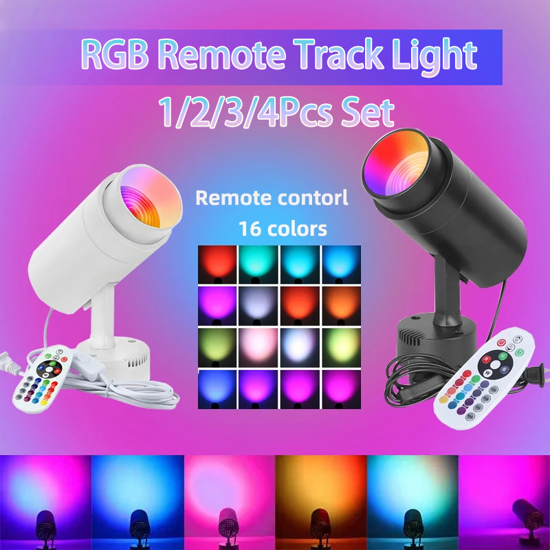 Track Light LED RGB Spotlight Color Set Stage Lighting Fixture Lamps 220V Rail Ceiling Spot Led