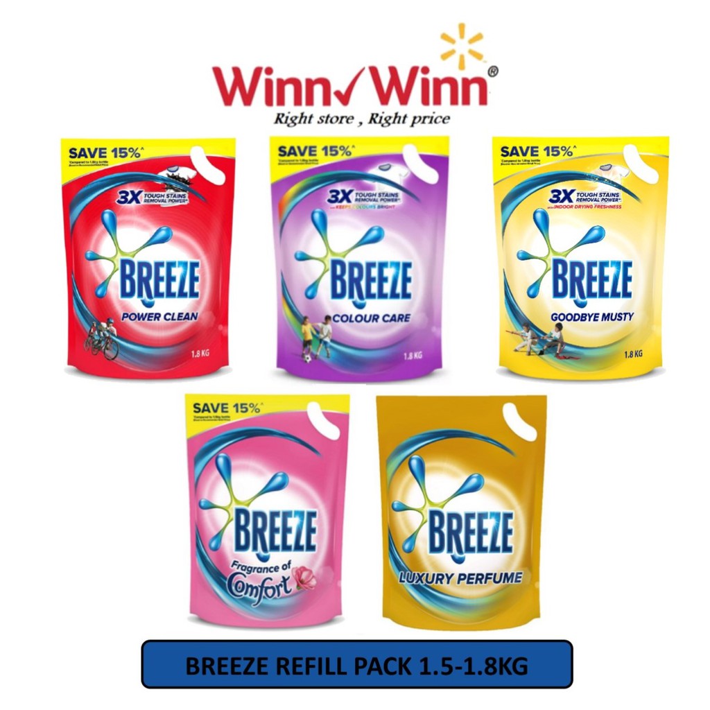 Breeze Liquid Detergent Refill 1.5/1.8kg Shopee Malaysia