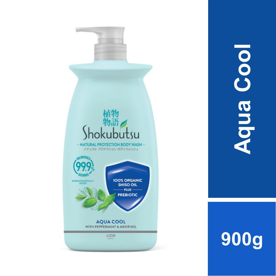 Shokubutsu Naturel Protection Body Wash Aqua Cool With Peppermint