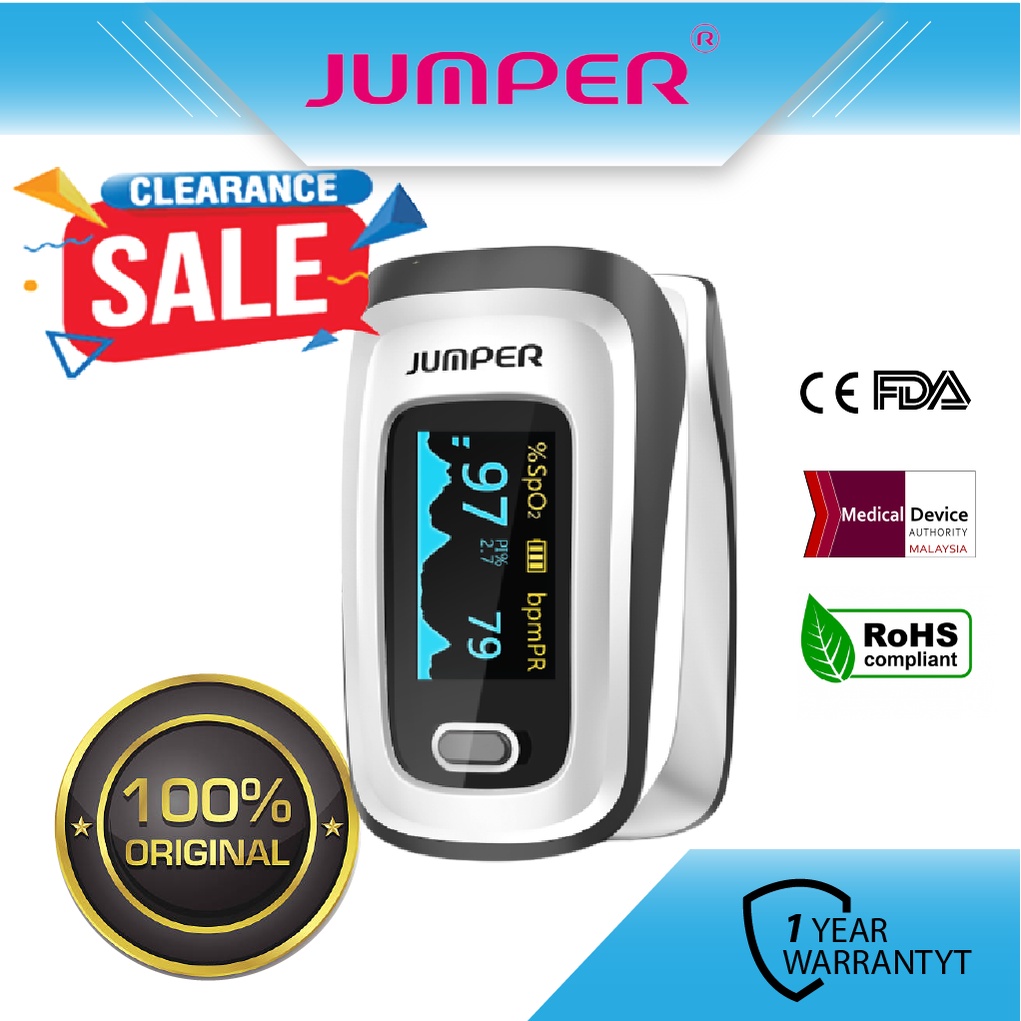 JUMPER Pulse Oximeter JPD500E (OLED) [100 Original] (𝐌𝐃𝐀 𝐀𝐏𝐏𝐑𝐎𝐕𝐄𝐃