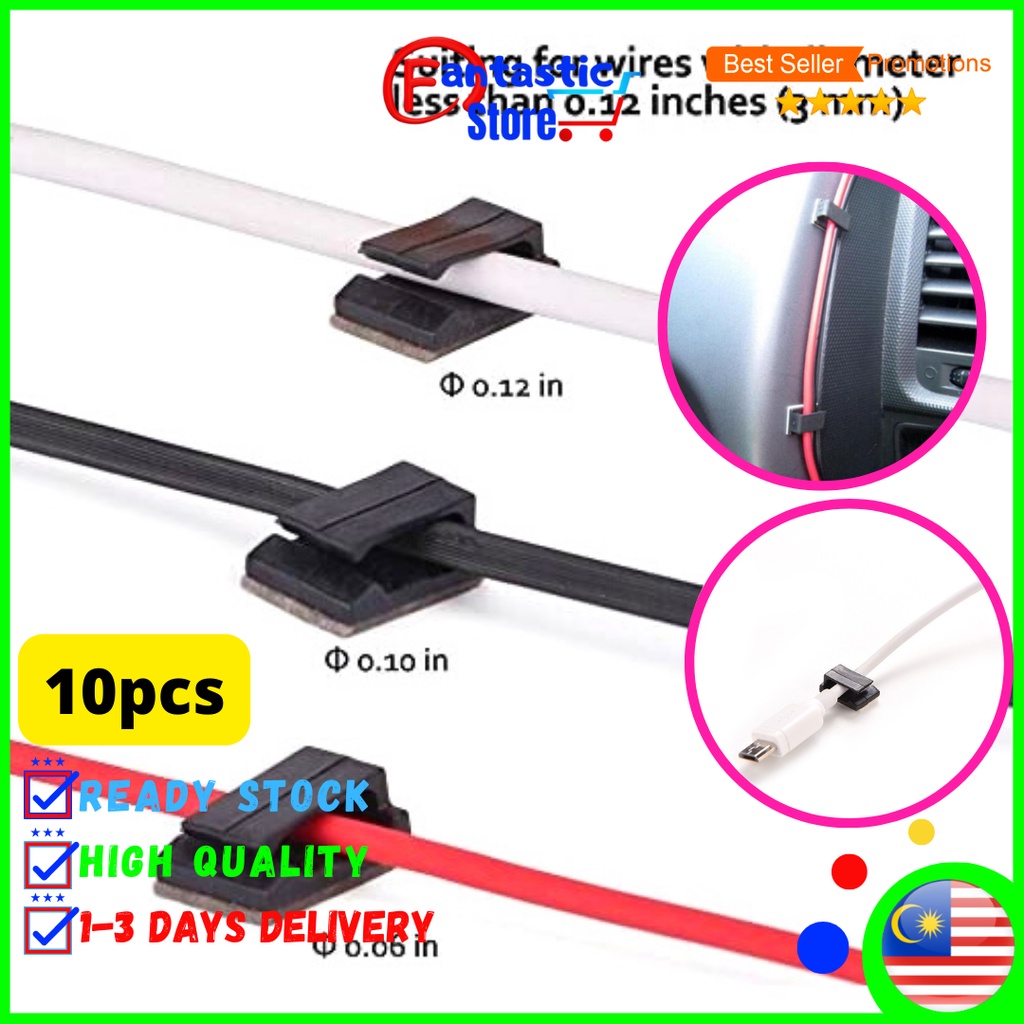 10pcs car selfadhesive wires clips clip cable clip wall cable tie mount wire clip wire holder