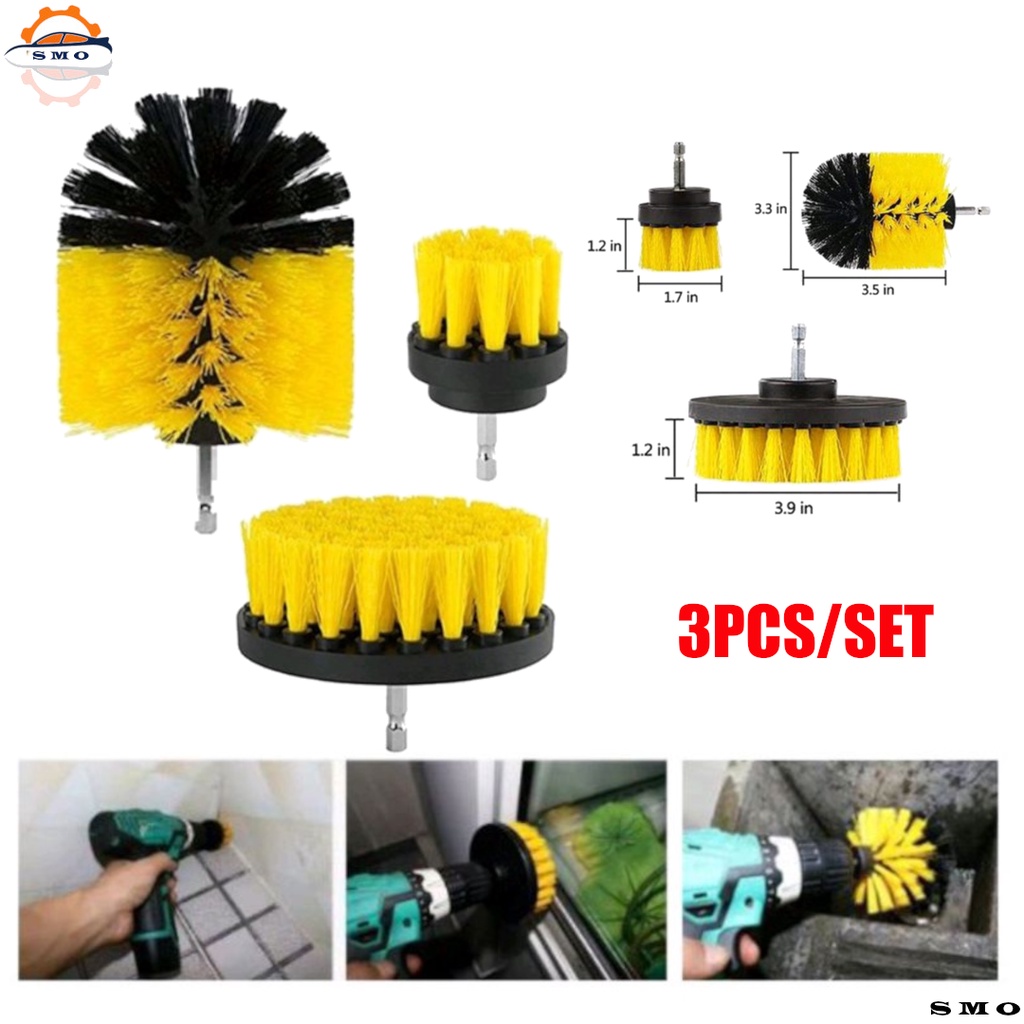3pcs Car Wash Detailing Brush Heavy Duty Electric Drill Brushes