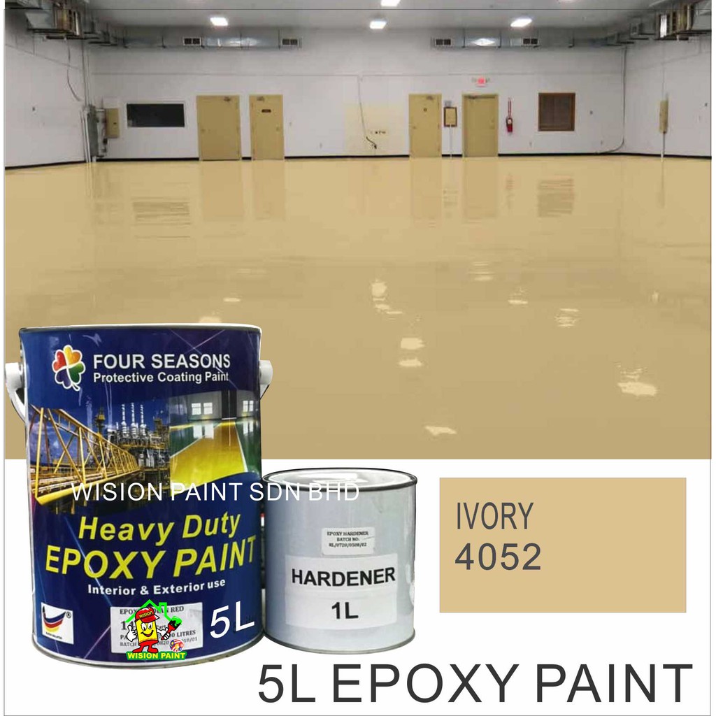 4052 IVORY ( 5L EPOXY FOUR SEASONS ) Paint Epoxy Floor Paint Coating 5