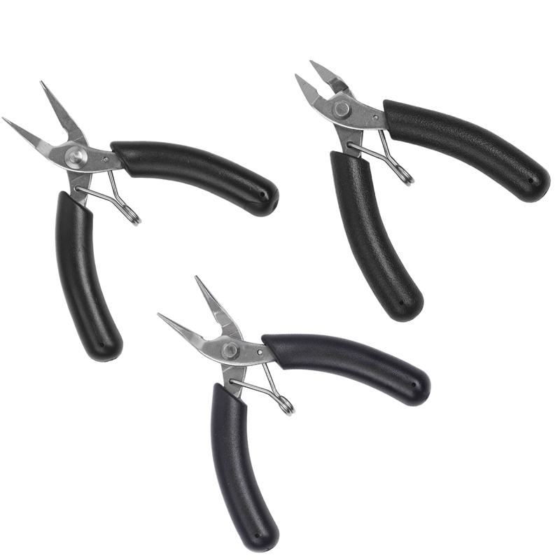 1PC Black Stainless Steel Side Cutting Plier Round Nose Pliers Needle