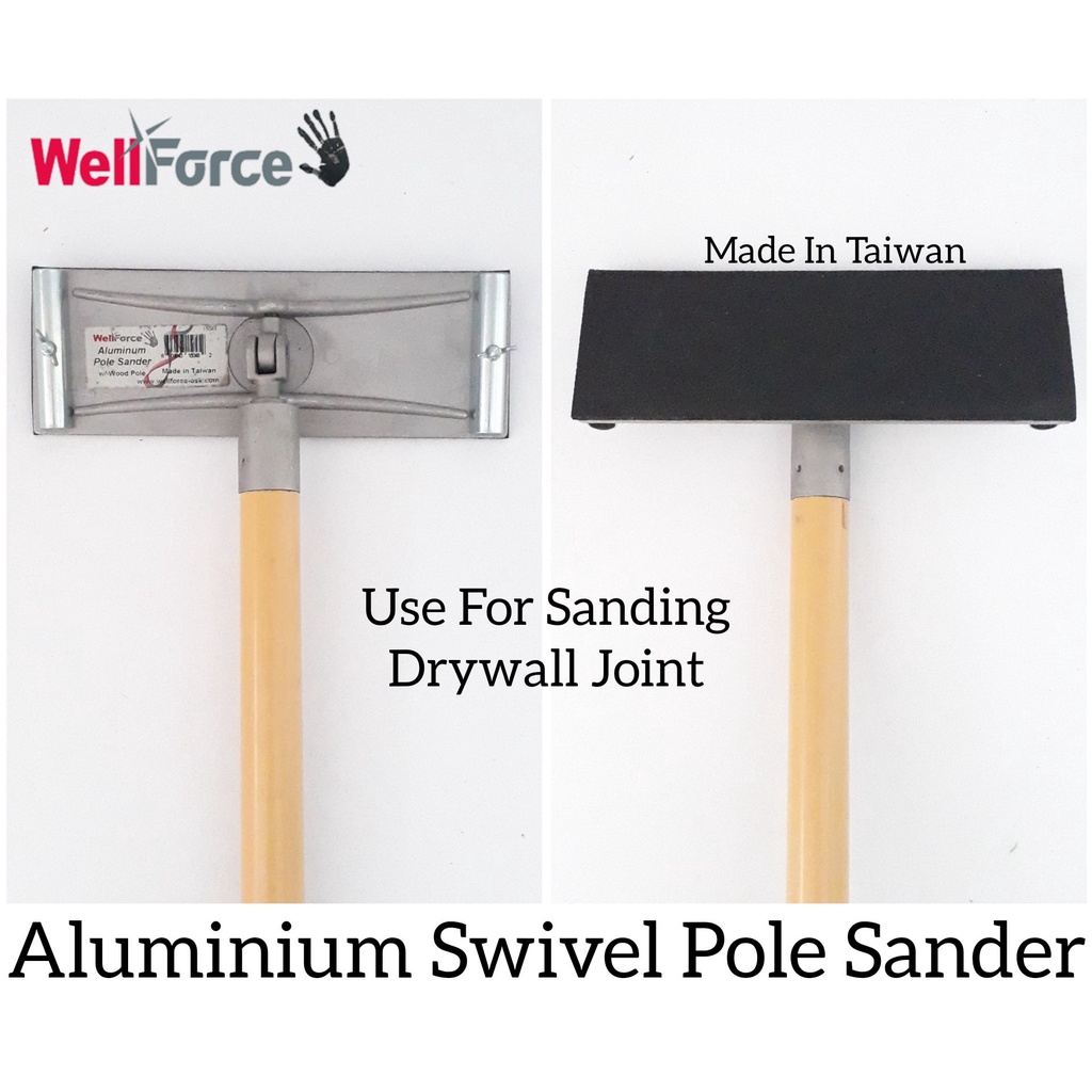 Wellforce Aluminium Swivel Pole Sander Sanding Block Wall Ceiling Sand