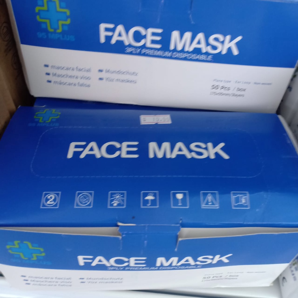 50pcs/box Face Mask 口罩 3PLY Disposable Earloop and Disposable Hand