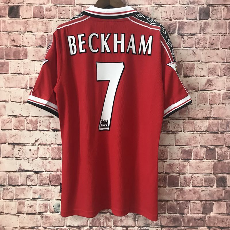 9899 Manchester United home long sleeve jersey number 7 Beckham classic retro nostalgic football