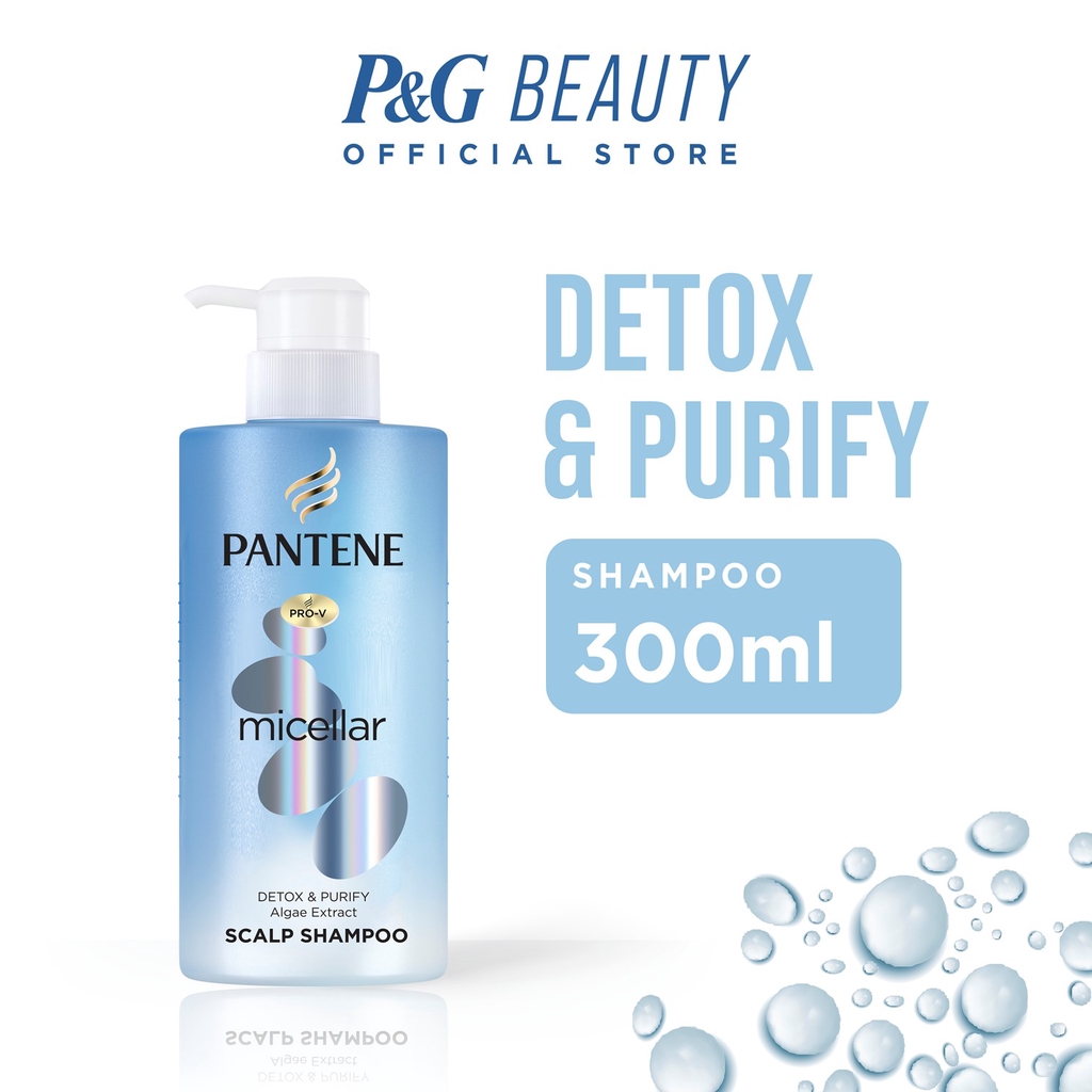 Pantene ProV Shampoo Detox & Purify Micellar Scalp (300ml) Shopee