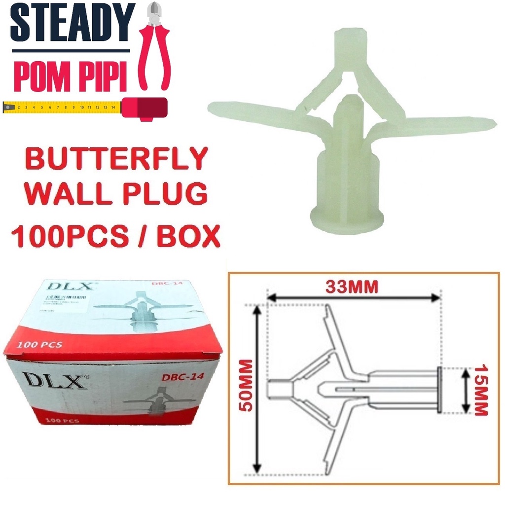 PARTITION WALL PLUG / PVC BUTTERFLY WALL PLUG / PARTITION PLUG