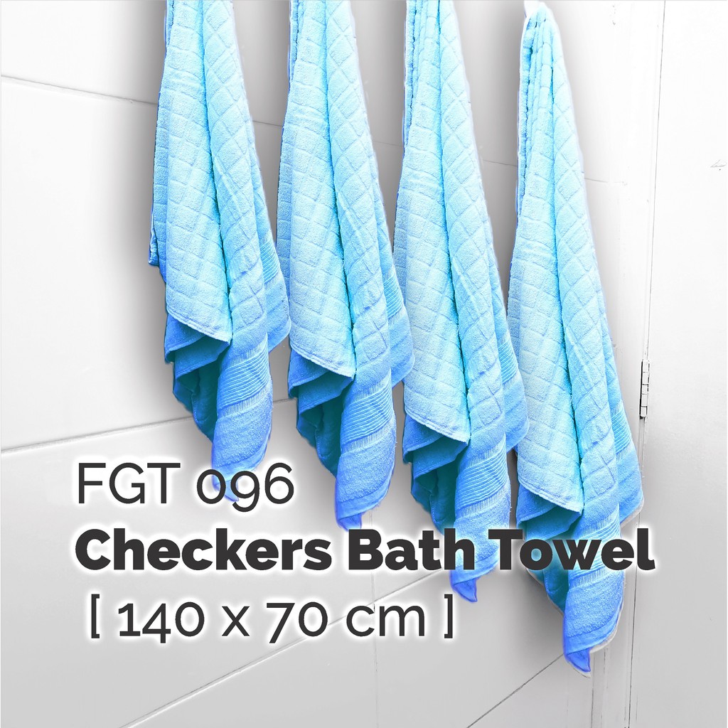 AFGY FGT Checkers Bath Towel 140 x 70 cm Shopee Malaysia