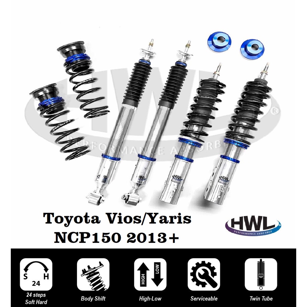 Toyota Vios / Yaris NCP150 HWL MT1bs series fully adjustable absorber