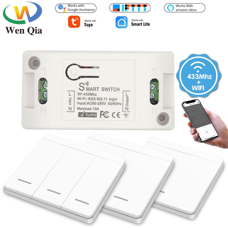 Tuya Wifi Switch Smart Light Switch Remote Push Button Switch RF