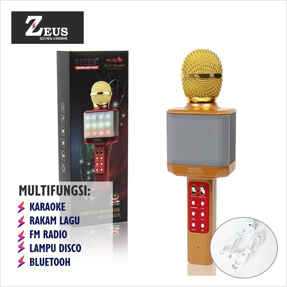 Mikrofon Bluetooth KTV Tanpa Wayar WSTER Handheld KTV Wireless