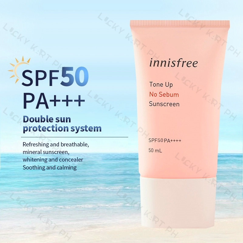 Innisfree Tone Up No Sebum Sunscreen SPF50+ PA++++ 50ml Brighten oil