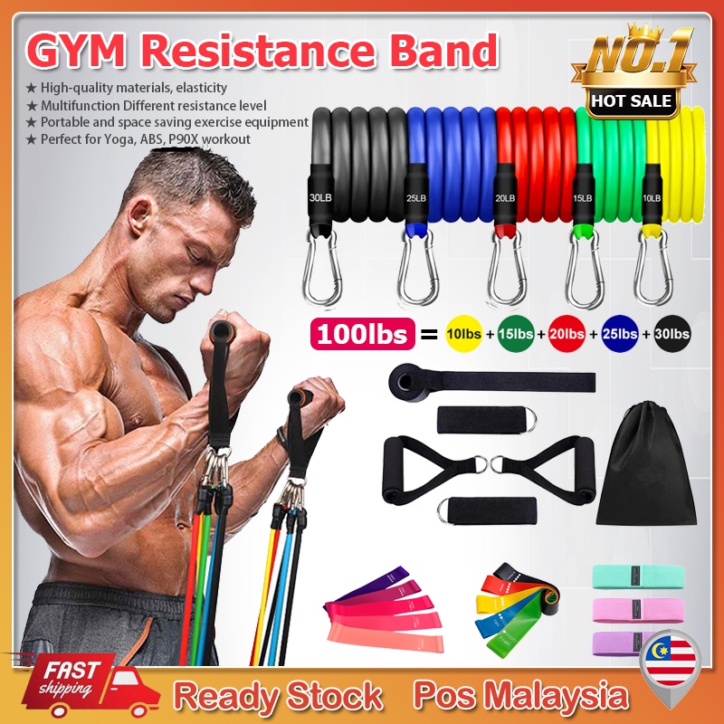 Gym 11pcs/Set Exercise Resistance Bands Yoga Fitness Home elastic band