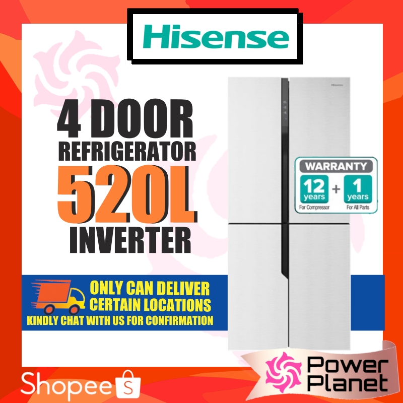 Hisense Fridge 520L 4 Door Refrigerator RQ561N4AW1 Refrigerator / Peti
