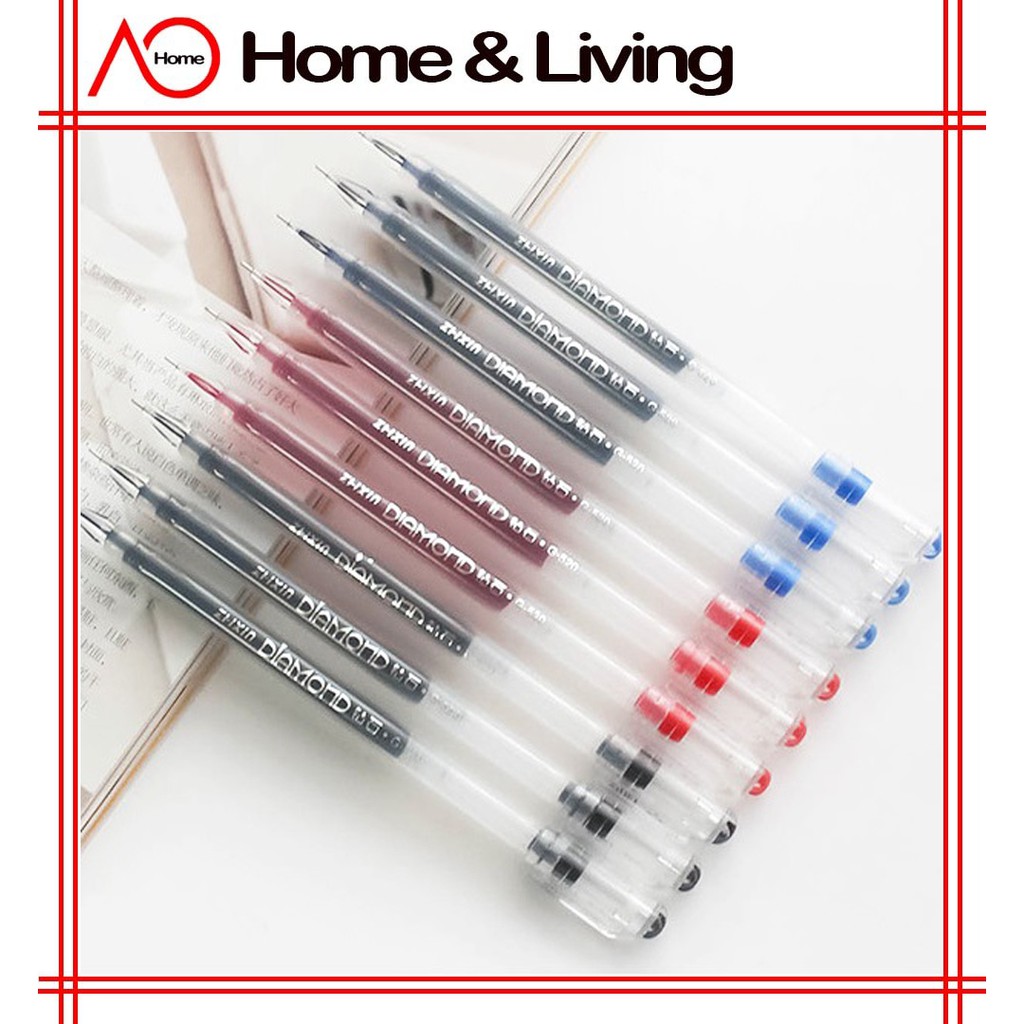 AO Home Lovein Diamond Gel Ink Pen 0.38mm Zhixin Test Good Exam Pen 知心笔