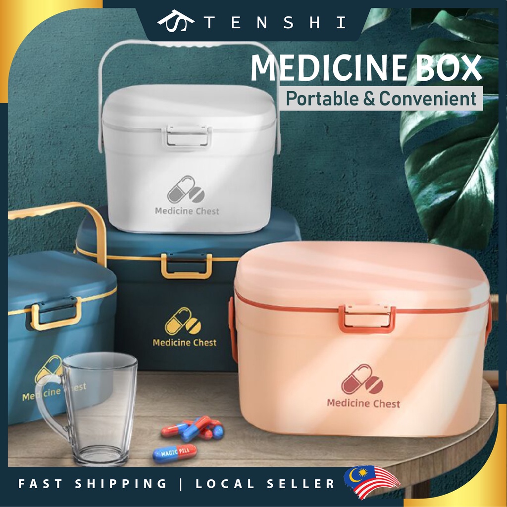 [NEW] Large Portable Medicine Lock Box Medicine Box with Handle First Aid Box Childproof