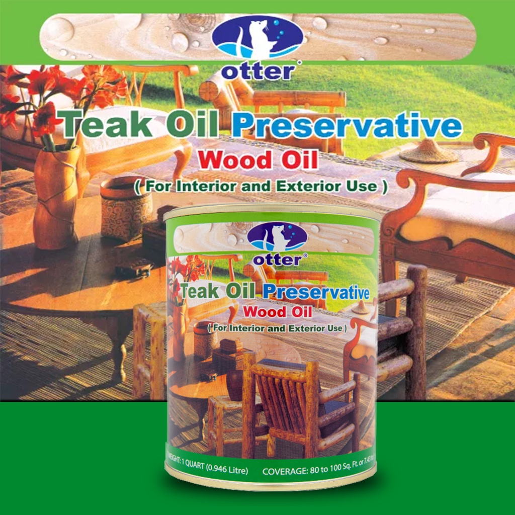 Otter Teak Oil Preservative For Interior & Exterior 室内外木材保养油 0.94L / 3