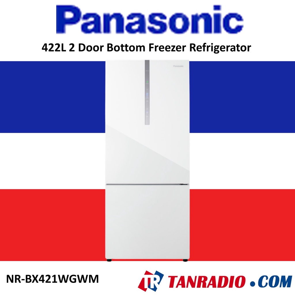 Panasonic Inverter 2 Door Bottom Freezer Refrigerator White (422L) NR