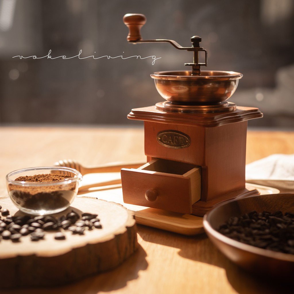 COFFEE GRINDER VINTAGE STYLE RETRO WOODEN MANUAL MILL Shopee Malaysia