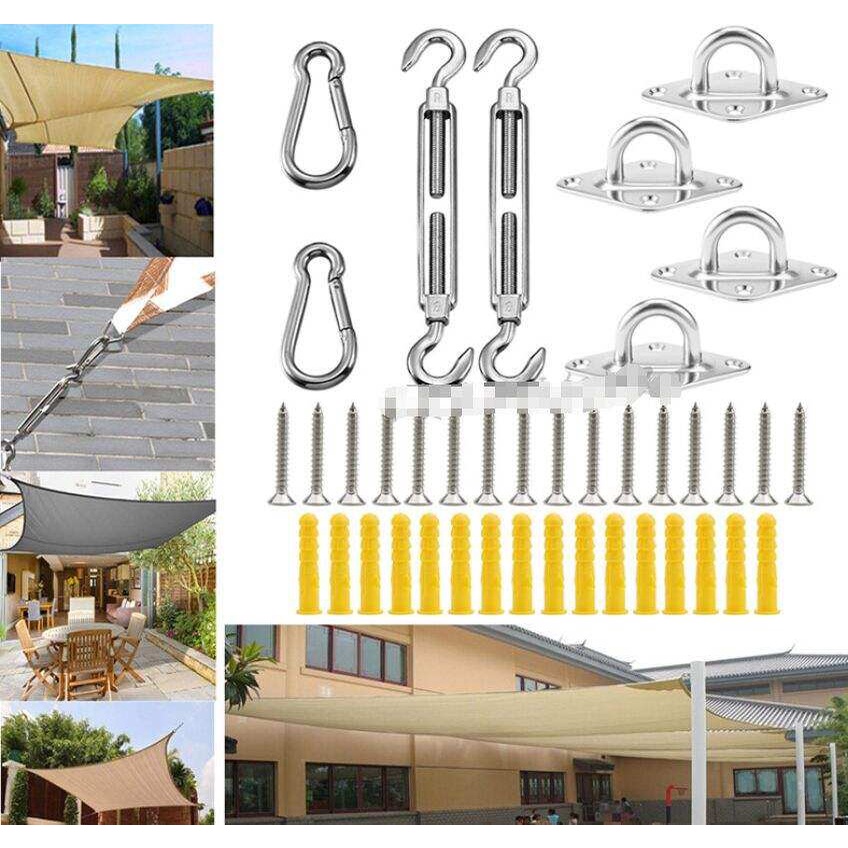 Shade Sail Hardware Kit 4 corners Sun Shade Sails for Square/Rectangle