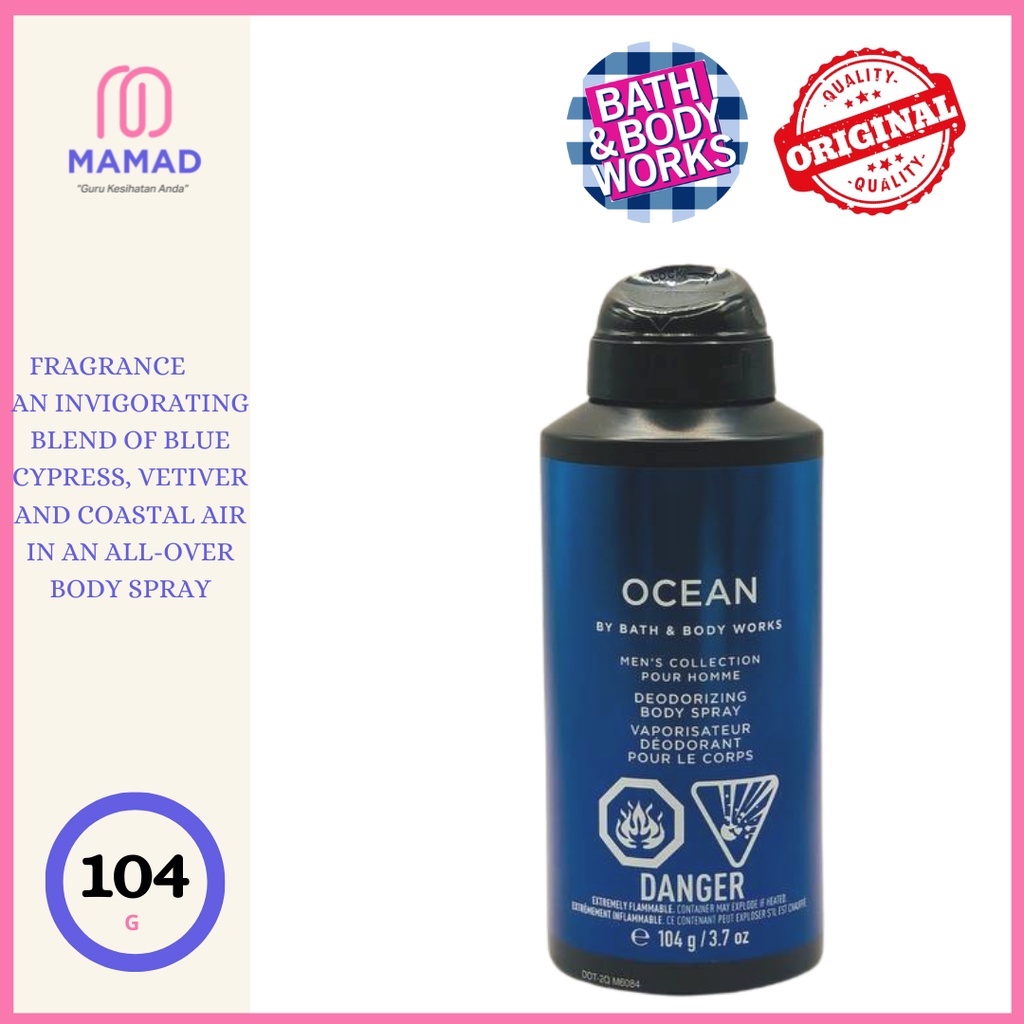 BBW Men Deodorizing Body Spray OCEAN 104g Shopee Malaysia