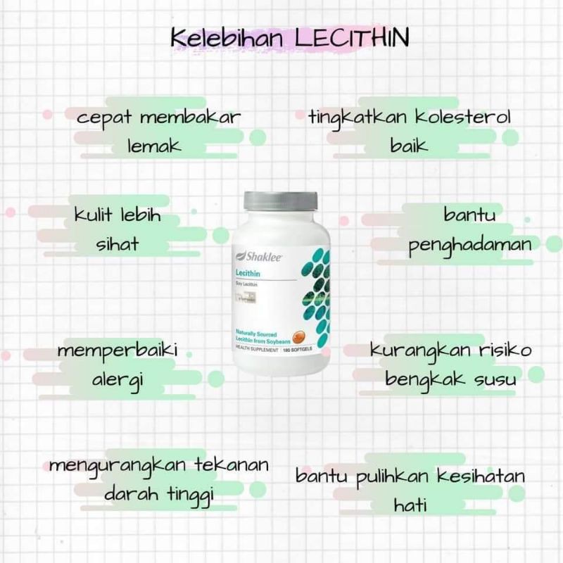 Lecithin Shaklee (180 capsules) + Free gift Shopee Malaysia