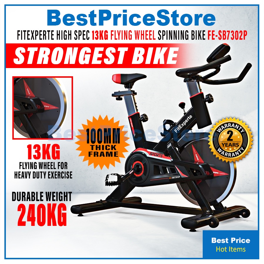 BPS FitExperte 13kg Flying Wheel Spinning Bike 2YR Warranty Heavy Duty